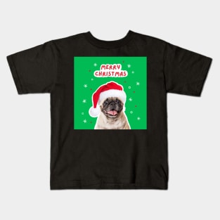 Funny Pug Christmas Photo Kids T-Shirt